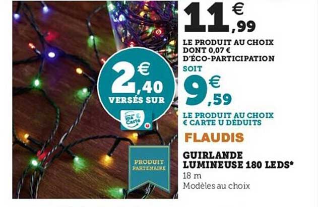 guirlande lumineuse 180 leds flaudis