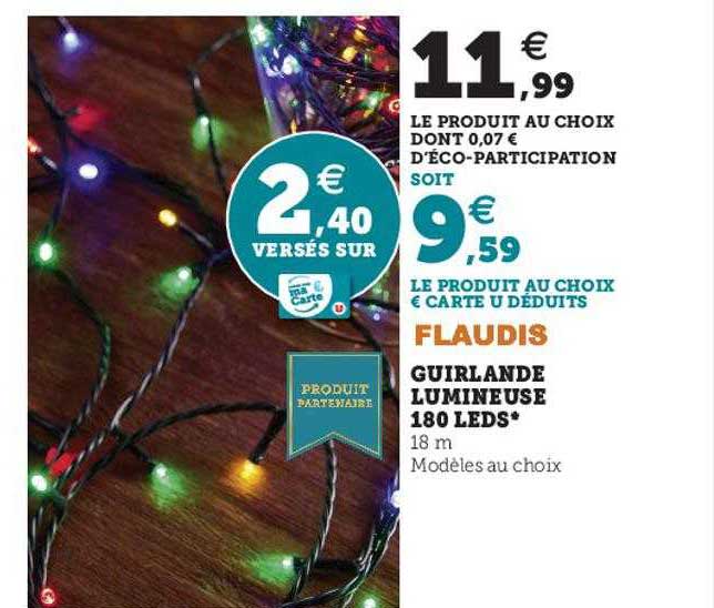 guirlande lumineuse 180 leds flaudis