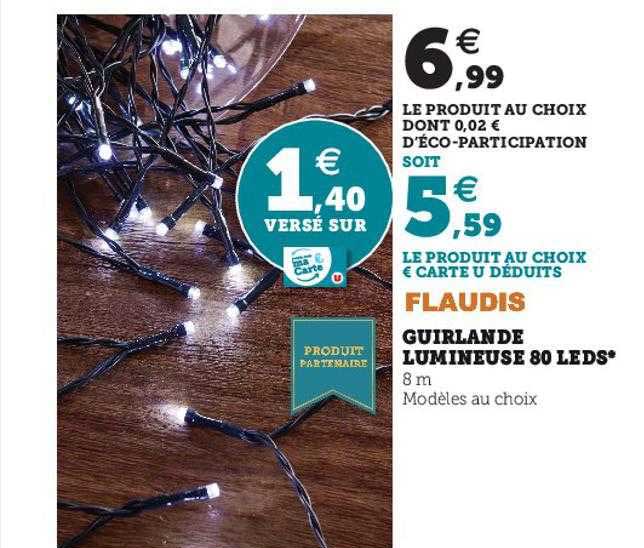 guirlande lumineuse 80 leds flaudis