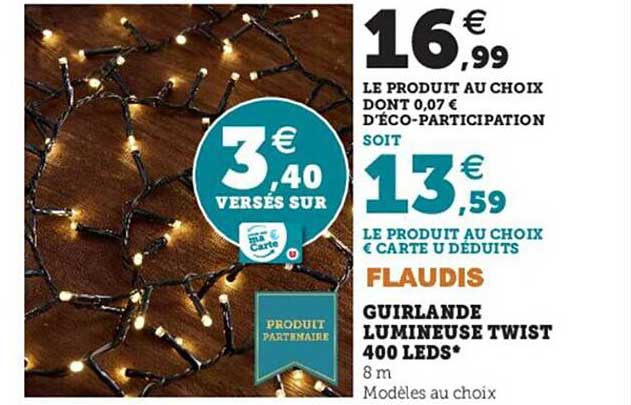 guirlande lumineuse twist 400 leds flaudis