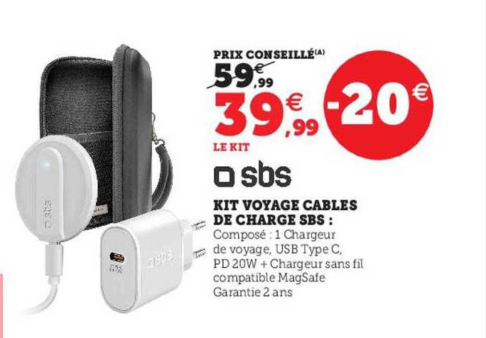 Kit Voyage Cables De Charge Sbs