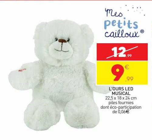 l'ours led musical mes petits cailloux