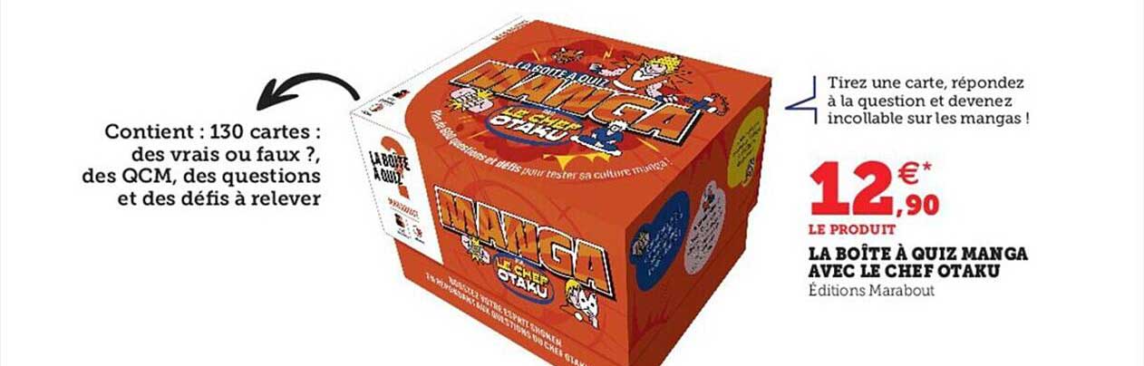 la boîte à quiz manga avec le chef otaku