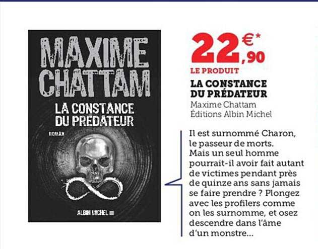 la constance du prédateur - maxime chattam