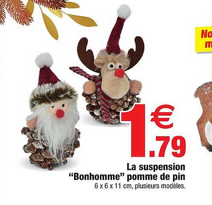 la suspension "bonhomme" pomme de pîn