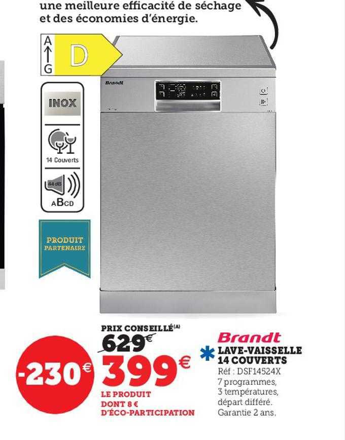 lave-vaisselle 14 couverts brandt