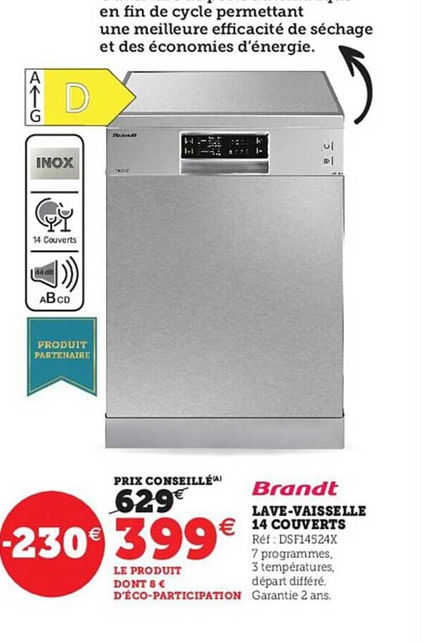 lave-vaisselle 14 couverts brandt