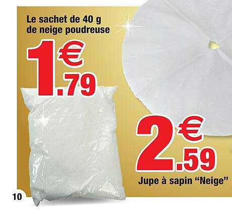le sachet de 40 g de neige poudreuse, jupe à sapin "neige"