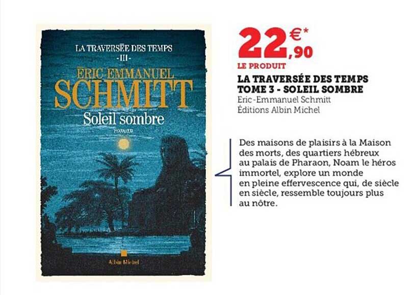 le traversée des temps tome 3 - soleil sombre - eric-emmanuel schmitt