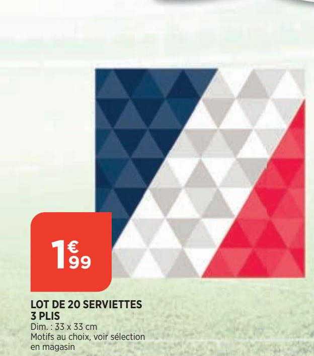 lot de 20 serviettes 3 plis