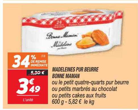 madeleines pur beurre bonne maman
