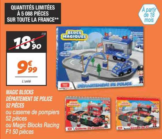 magic blocks département de police 52 pièces ou caserne de pompiers ou magic blocks racing