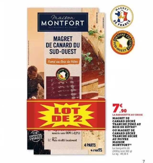 Magret De Canard Séché Tranché Fumé Au Bois De Hêtre Ou Magret De Canard Séché Au Poivre Maison Montfort