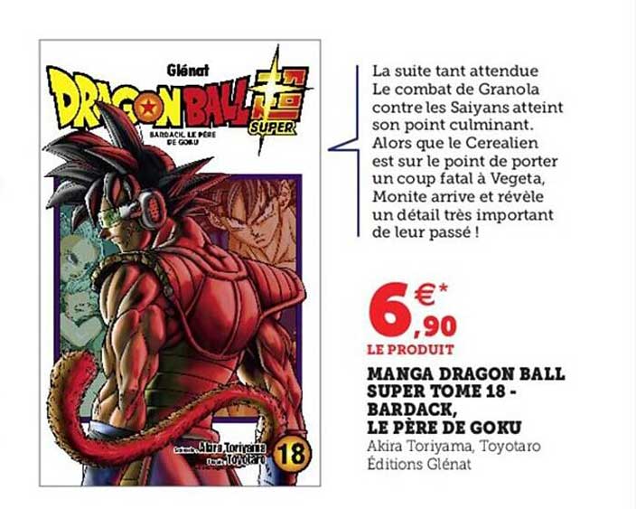 manga dragon ball super tome 18 - bardack, le père de goku