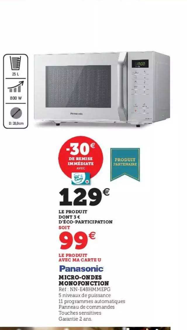 micro-ondes monofonction panasonic