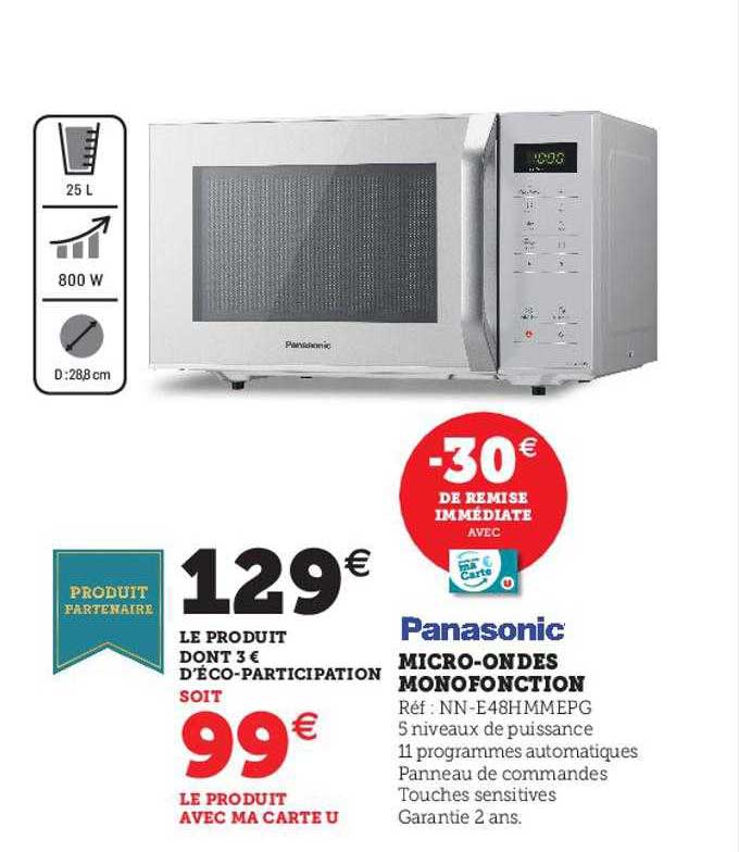 micro-ondes monofonction panasonic