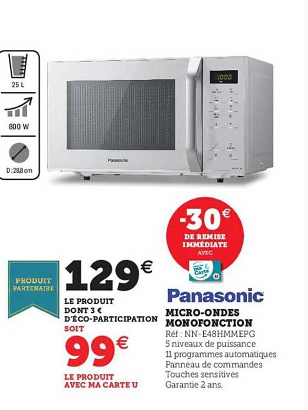 micro-ondes monofonction panasonic