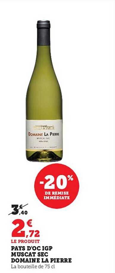 Pays D'oc Igp Muscat Sec Domaine La Pierre