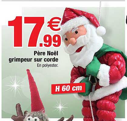 père noël grimpeur sur corde