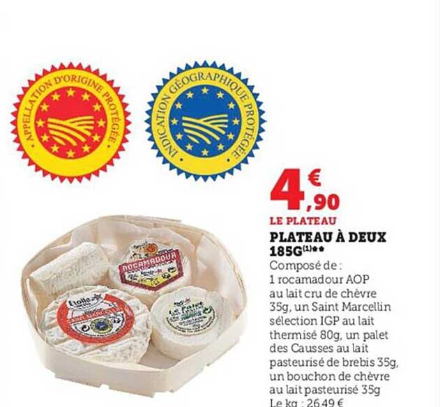 plateau à deux 185g