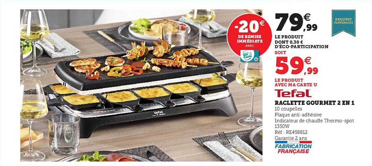 Raclette Gourmet 2 En 1 Tefal