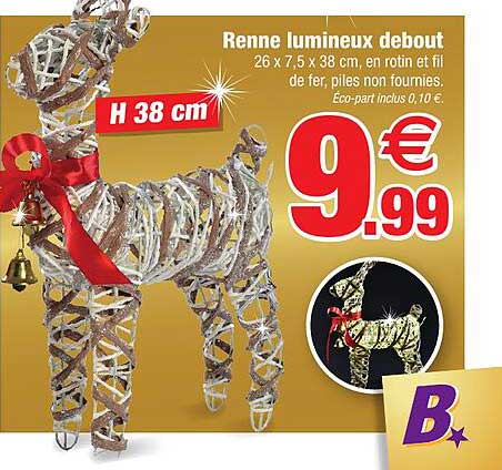 renne lumineux debout