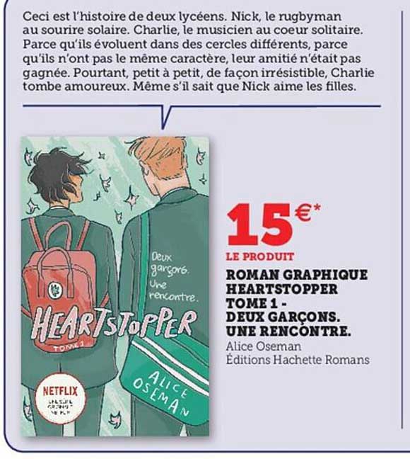 roman graphique heartstopper tome 1  - deux garçons une rencontre