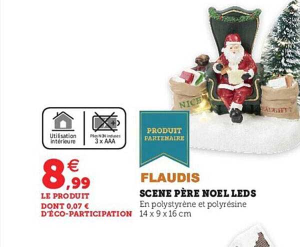 scène père noël leds flaudis