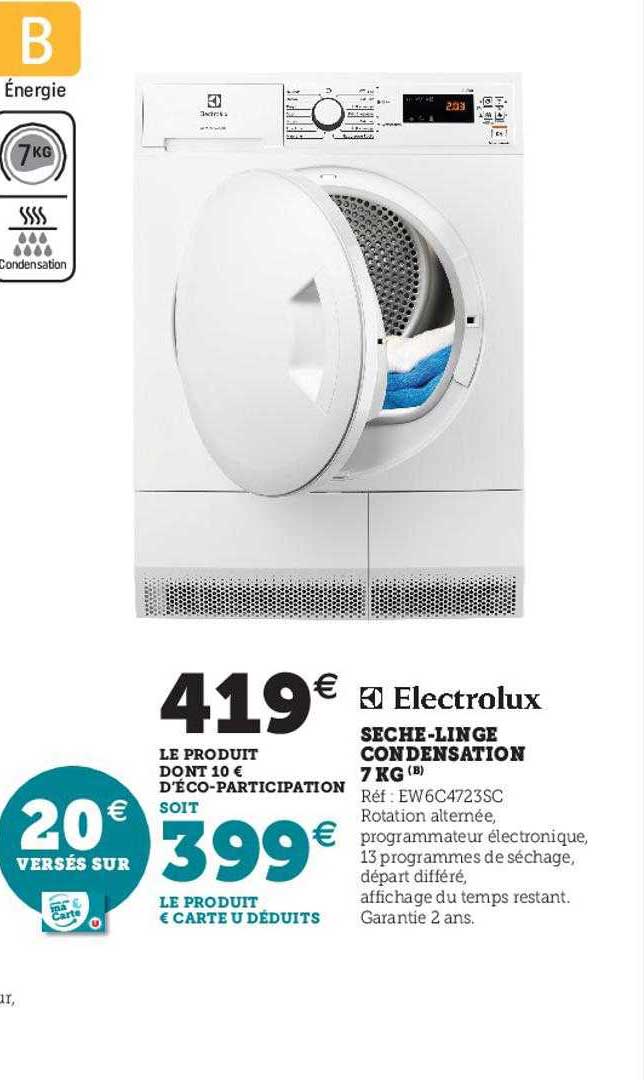 sèche-linge condensation 7 kg electrolux