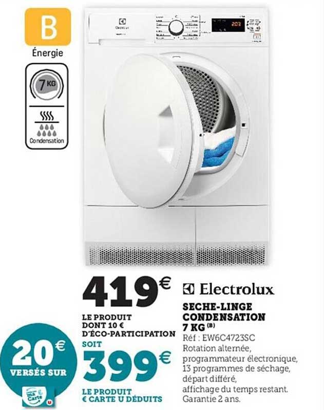 sèche-linge condensation 7 kg electrolux
