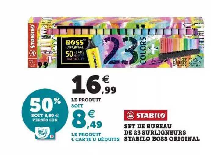 Set De Bureau De 23 Surligneurs Stabilo Boss Original