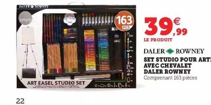 set studio pour artist avec chevalet daler rowney
