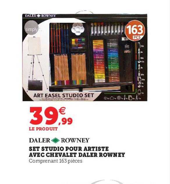 set studio pour artiste avec chevalet daler rowney