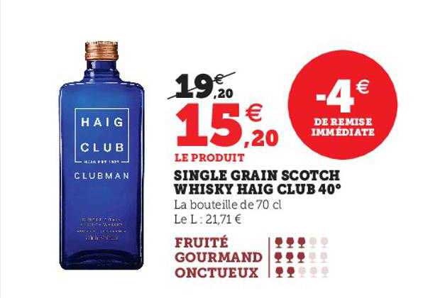single grain scotch whisky haig club 40°
