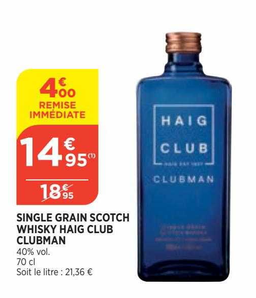 single grain scotch whisky haig club clubman