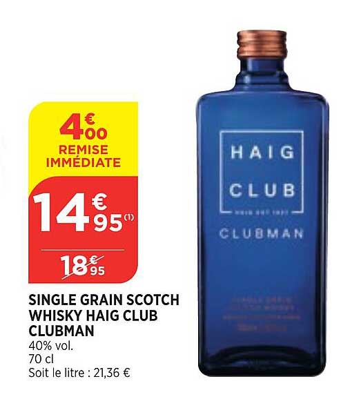 single grain scotch whisky haig club clubman