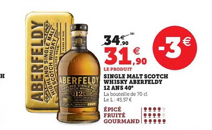 single malt scotch whisky aberfeldy 12 ans 40°