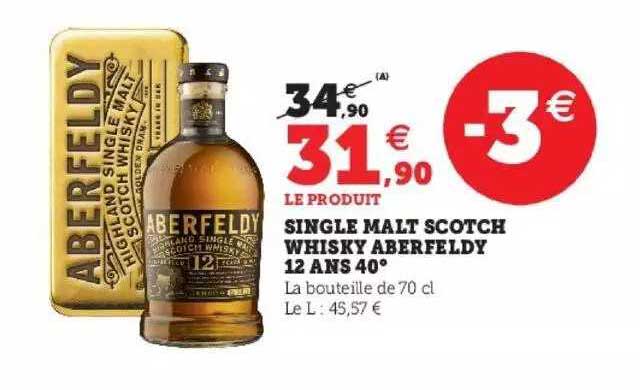 single malt scotch whisky aberfeldy 12 ans 40°