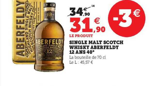 single malt scotch whisky aberfeldy 12 ans 40°
