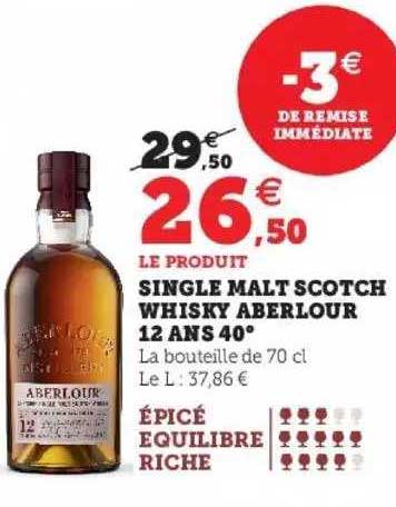 single malt scotch whisky aberlour 12 ans 40°