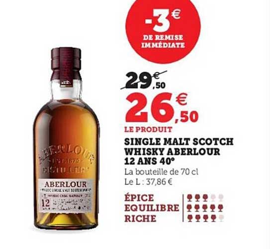 single malt scotch whisky aberlour 12 ans 40°