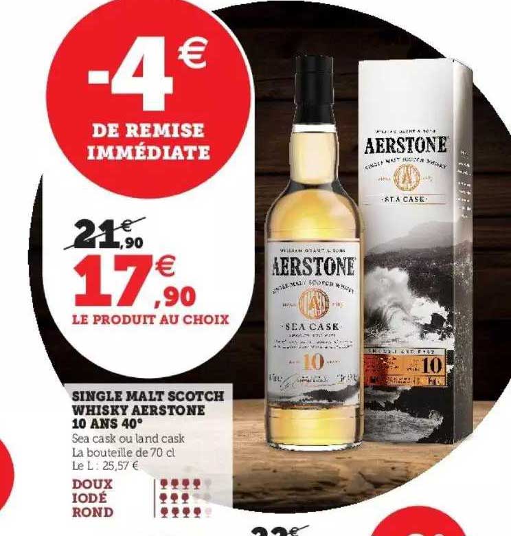 single malt scotch whisky aerstone 10 ans 40°
