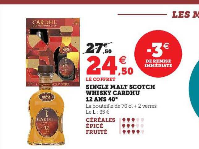single malt scotch whisky cardhu 12 ans 40°