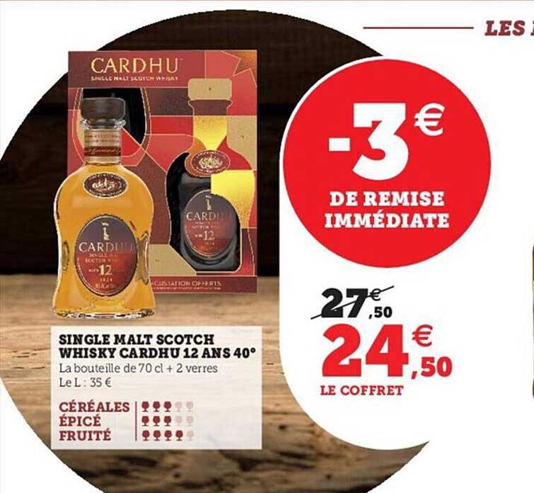single malt scotch whisky cardhu 12 ans 40°