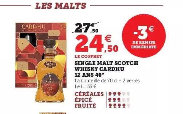 single malt scotch whisky cardhu 12 ans 40°