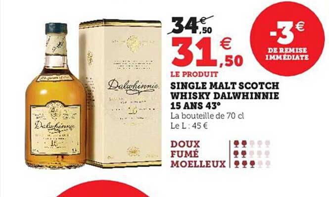 single malt scotch whisky dalwhinnie 15 ans 43°
