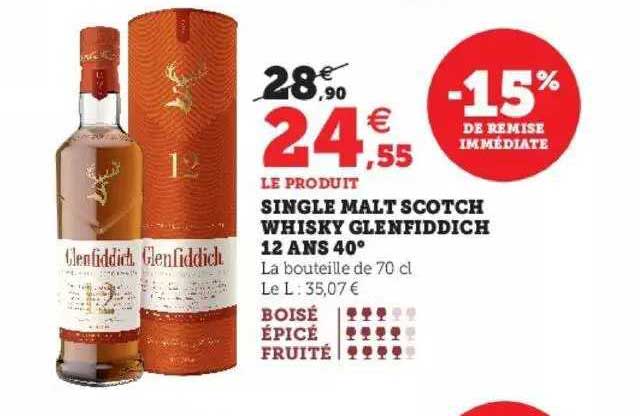 single malt scotch whisky glenfiddich 12 ans 40°