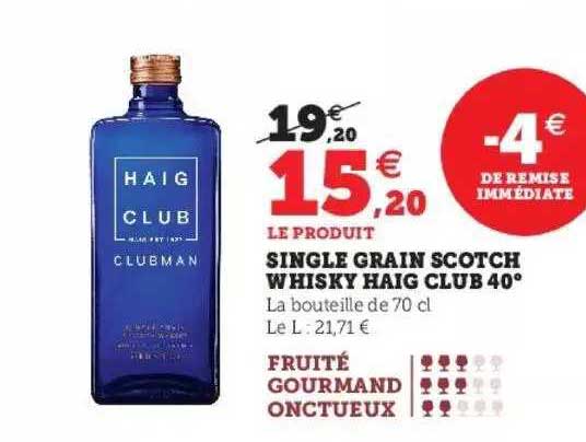 single malt scotch whisky haig club 40°