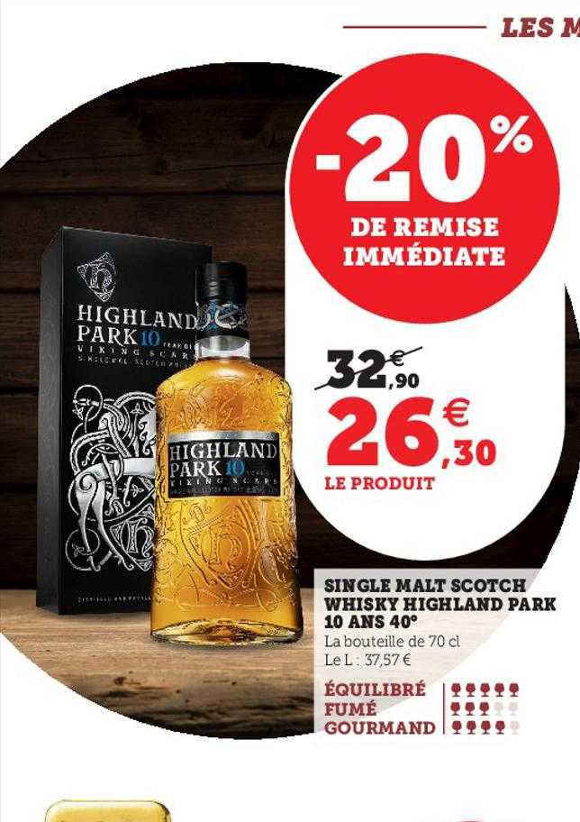 single malt scotch whisky highland park 10 ans 40°