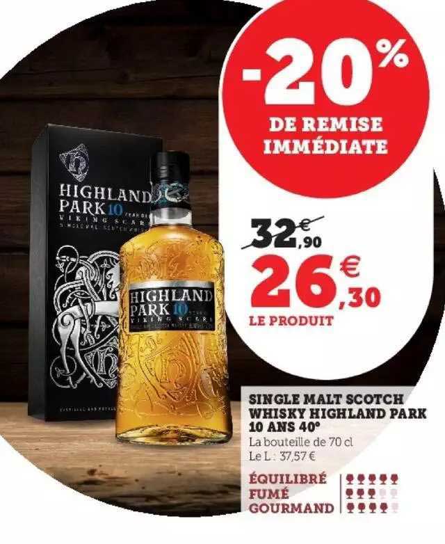 single malt scotch whisky highland park 10 ans 40°